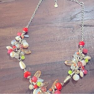 Ann Taylor Loft necklace fruit salad, Citrus tones in salmon, green, white